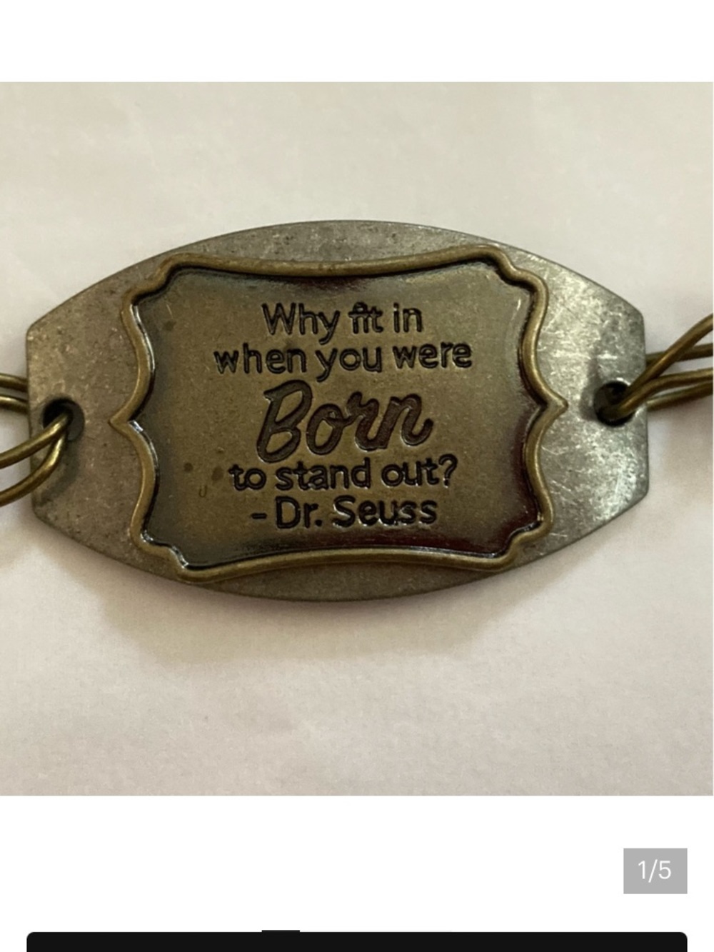 Dr. Seuss bracelet inspirational toggle closure